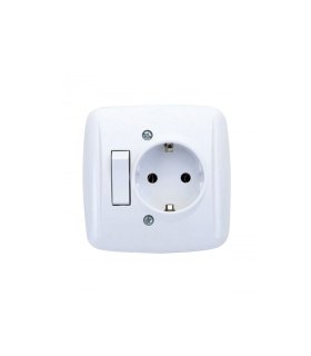 Base de Enchufe Empotrar T.T. con Interruptor
