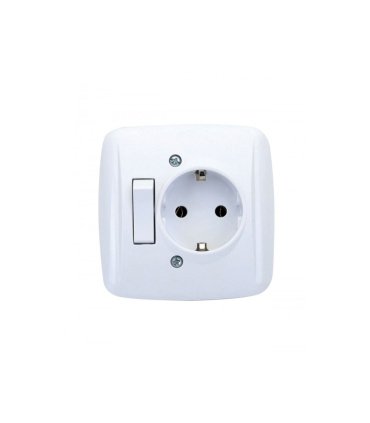 Base de Enchufe Empotrar T.T. con Interruptor