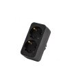 Adaptador Doble T.T. Horizontal Negro 16 A 250 V 3680 W