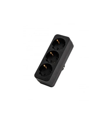 Adaptador Triple T.T. Horizontal Negro 16 A 250 V 3680 W