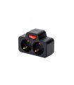 Adaptador Doble T.T. con Interruptor Negro 16 A 250 V 3680 W
