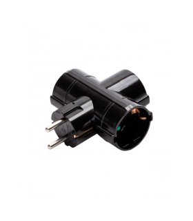 Adaptador Triple T.T. 16 A 250 V 3500 W Negro