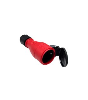 Base Aérea T.T. de Goma Roja IP54 16 A con Prensaestopa