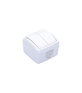 Doble conmutador superficie Solera blanco