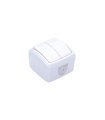Doble conmutador superficie Solera blanco