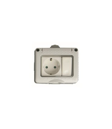 Base Enchufe T.T. Estanca IP55 con Interruptor