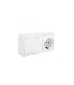 Base Enchufe T.T. + Doble Conmutador Mural 16 A Solera MUR36U