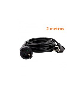 Prolongador Eléctrico 3 x 1,5 mm Negro 2 Metros