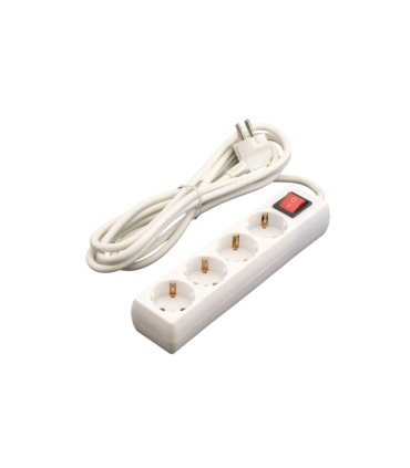 Base Múltiple 4 Tomas T.T. 1,5 Metros Blanca con Interruptor