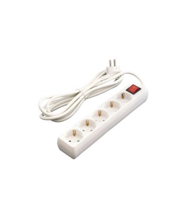 Base Múltiple 5 Tomas T.T. 1,5 Metros Blanca con Interruptor