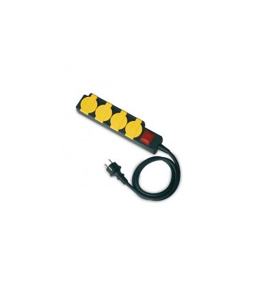 Base Múltiple 4 Tomas T.T. Industrial 1,5 Metros con Interruptor IP44
