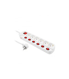 Base Múltiple 6 Tomas T.T. 1,5 Metros con Multi Interruptor
