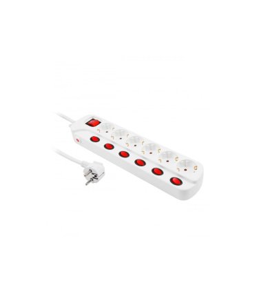 Base Múltiple 6 Tomas T.T. 1,5 Metros con Multi Interruptor