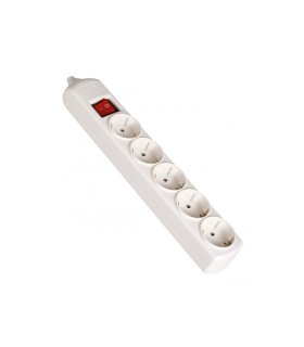 Base de Superficie 5 Tomas T.T. con Interruptor Solera 8005IL