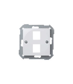 Placa de Voz y Datos 2 RJ45 AMP Blanca Simon 28 con Guardapolvo 28089-30