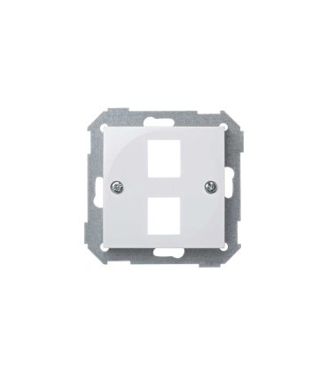 Placa de Voz y Datos 2 RJ45 AMP Blanca Simon 28 con Guardapolvo 28089-30