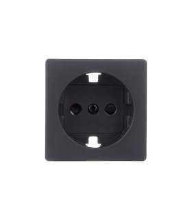 Tapa Enchufe 2P+TT Schuko con Seguridad Simon 28 Grafito 28041-