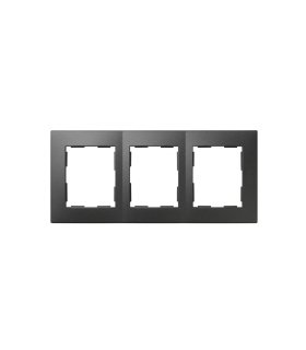 Placa 3 Elementos Simon 28 Grafito 86 x 228 mm 28630-38