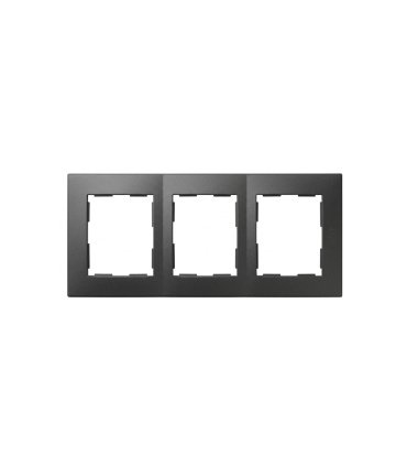 Placa 3 Elementos Simon 28 Grafito 86 x 228 mm 28630-38