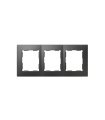 Placa 3 Elementos Simon 28 Grafito 86 x 228 mm 28630-38