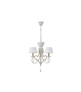 Lámpara de techo 3 luces E14 blanco y oro Crasas