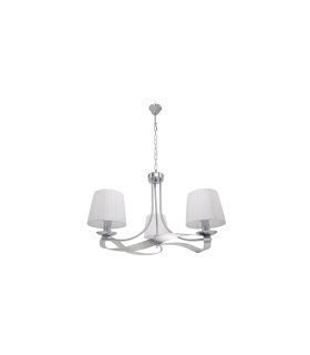 Lámpara de techo 3 luces E14 cromo y blanco Baeza