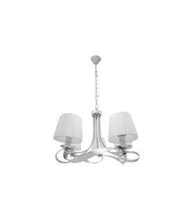Lámpara de techo 5 luces E14 cromo y blanco Baeza