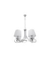 Lámpara de techo 5 luces E14 cromo y blanco Baeza