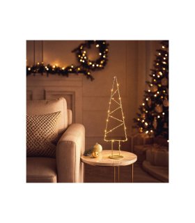 Árbol de Navidad LED Gold Dorado 3000K con Pilas