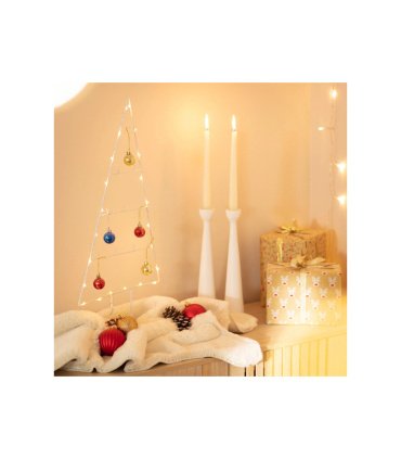 Árbol de Navidad LED Blanco 61 cm 3000K con Pilas