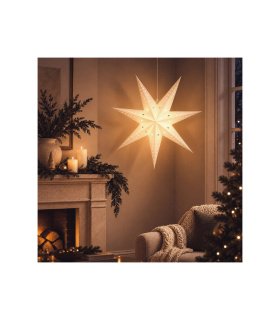 Estrella LED de Papel Hadar 75 cm 2700K con Pilas
