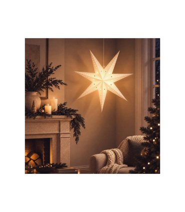 Estrella LED de Papel Hadar 75 cm 2700K con Pilas
