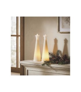Set de 2 Velas Navideñas LED de Cera Solara 26 cm con Pilas