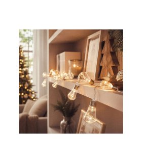 Guirnalda de Bombillas LED Edison 2 m 50 LED 3000K con Pilas