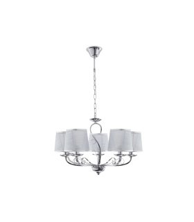 Lámpara de techo Sumba 5 luces E14 cromo y plata
