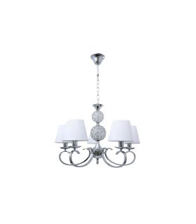 Lámpara de techo 5 luces E14 cromo y blanco Ordoñez