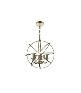 Lámpara colgante 8 luces E14 oro Arneses