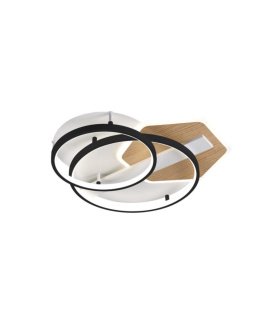 Plafón LED 120W Negro/Madera 10200 lm 3000-6000K Trofa