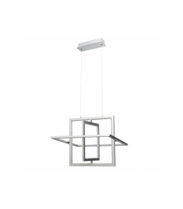 Lámpara Colgante LED 50W Cromo Geométrica Cuadrada Lexie
