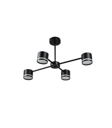 Lámpara de Techo 4 Luces LED GX53 Negra Ortiga 36W