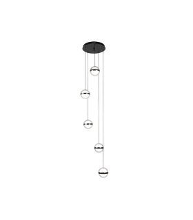 Plafón Colgante LED Negro 5 Luces 140W Regulable People