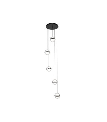 Plafón Colgante LED Negro 5 Luces 140W Regulable People