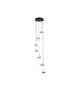 Plafón Colgante LED Negro 7 Luces 196W 15288 lm People