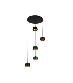 Plafón LED 5 Luces Negro Oro GX53 45W 4000 lm Domenica