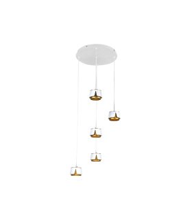 Plafón LED 5 Luces Blanco Oro GX53 45W 4000 lm Domenica