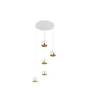 Plafón LED 5 Luces Blanco Oro GX53 45W 4000 lm Domenica