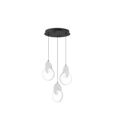 Plafón Colgante LED Negro y Blanco 3 Luces 51W 7140 lm Carlota