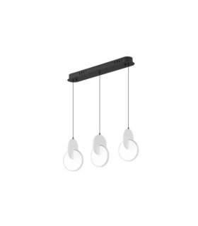 Regleta Colgante LED Negro y Blanco 3 Luces 51W 7140 lm 54x18 cm Carlota