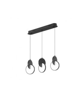 Regleta Colgante LED Lineal Negro 3 Luces 51W 7140 lm 54x18 cm Carlota
