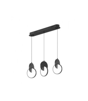 Regleta Colgante LED Lineal Negro 3 Luces 51W 7140 lm 54x18 cm Carlota